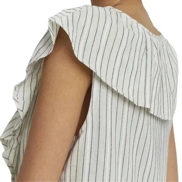 Striped V-Neck Ruffle Dress - Picture 4 of 10